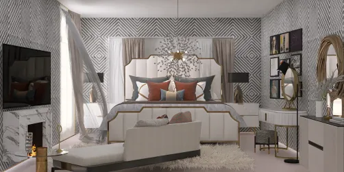 quarto de luxo em Milão 💜🤍🤍