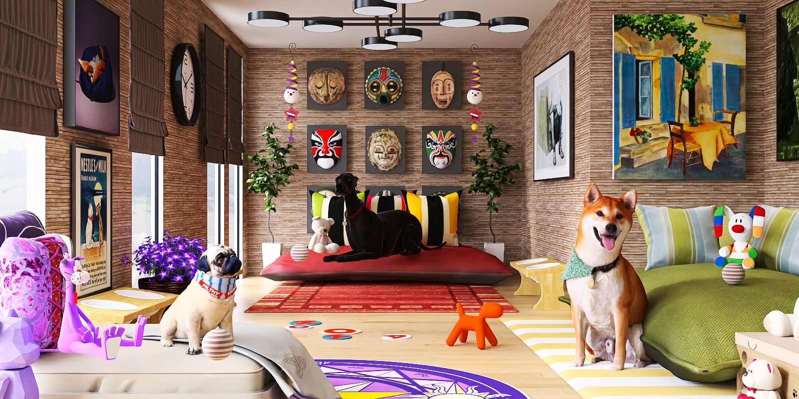 Doggy&#39;s Bedroom ❤️💛💚💜