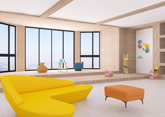 Colorful Sitting Room Design Rendering