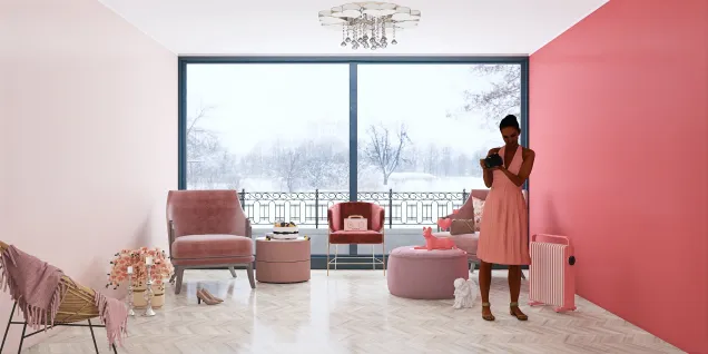 ♡ Pink Blush Living Room ♡
