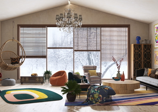 Livingroom in an ecletic Style  Design Rendering