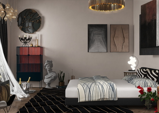 Art Deco bedroom  Design Rendering