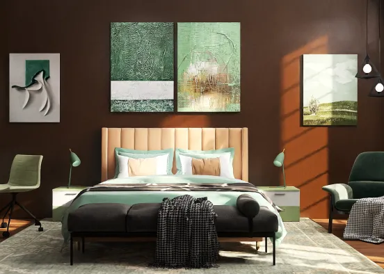 ￼ Mint chocolate, master bedroom Design Rendering
