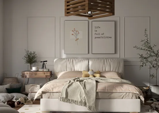 Cute & Cozy Bedroom Design Rendering