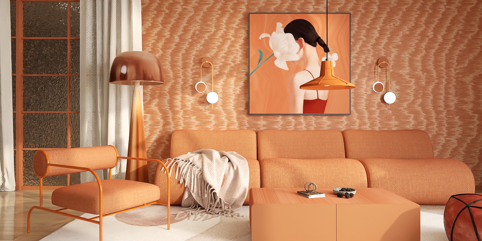 Detalles de Diseño en Tonos Naranjas