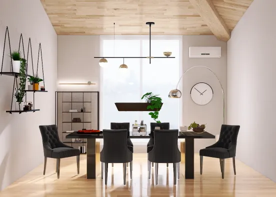 Simple dining room  Design Rendering