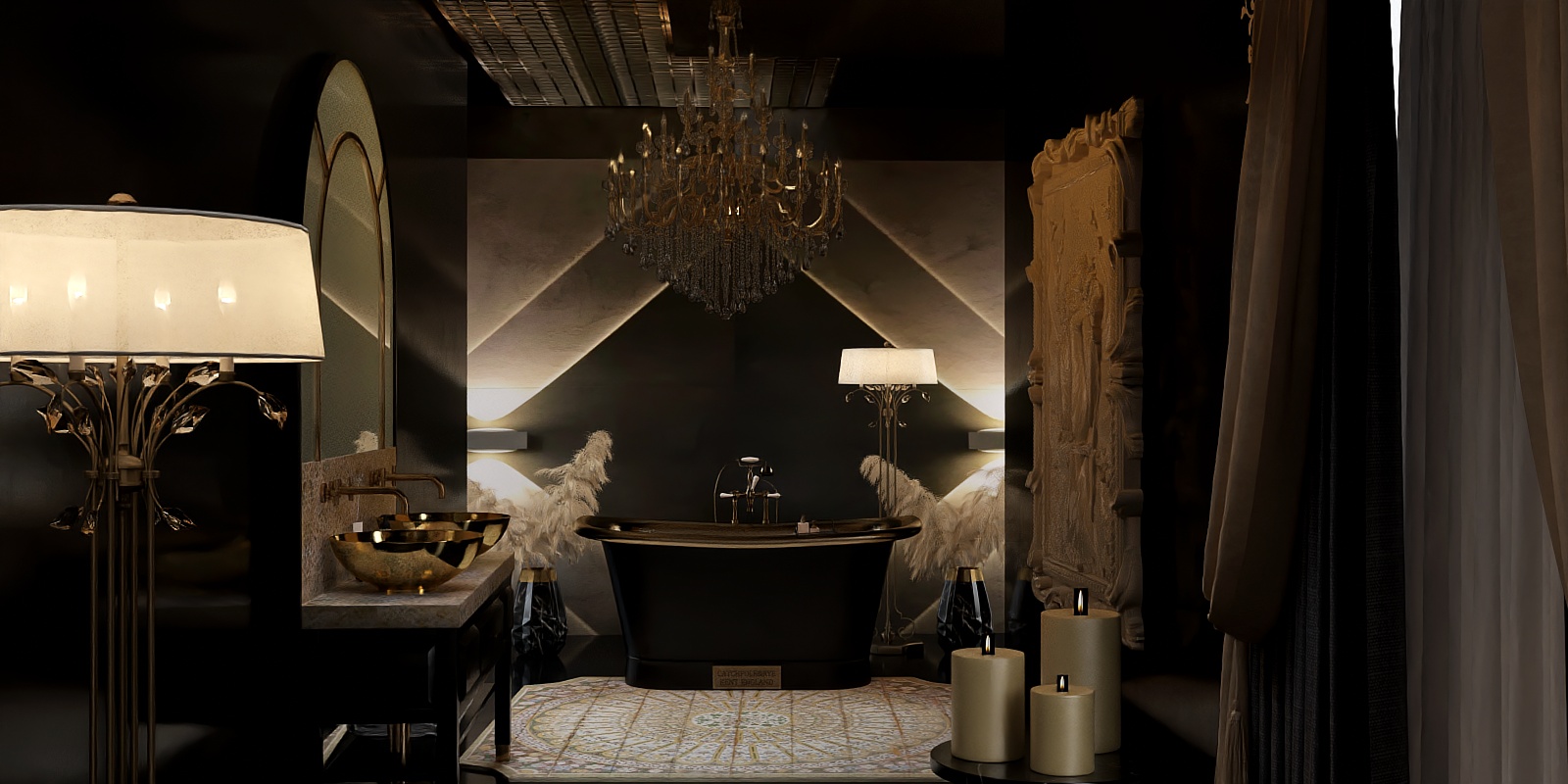“The Golden Noir Retreat” Bathroom 