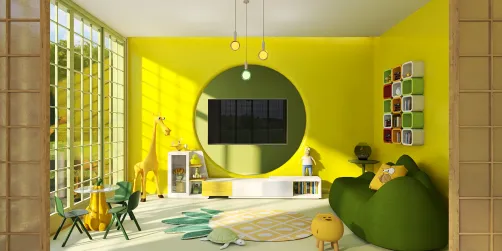 Yellow and green children play room