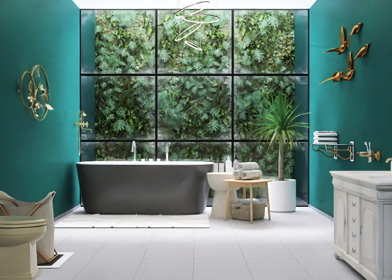 Bathroom with a nature vibe Design Rendering