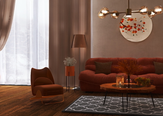 Autumn living room Design Rendering