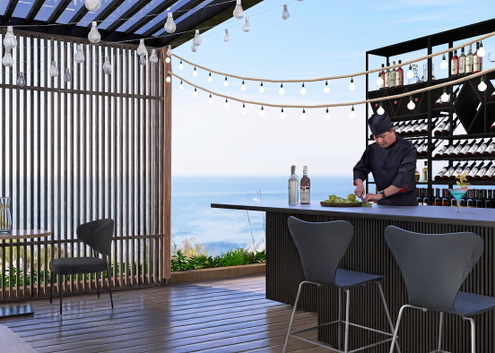 Rooftop bar Design Rendering