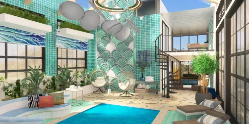 Coastal style home with pool