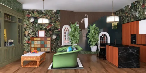 gekleurde tropische woonkamer 