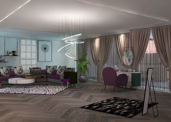 Purple living room? Design Rendering