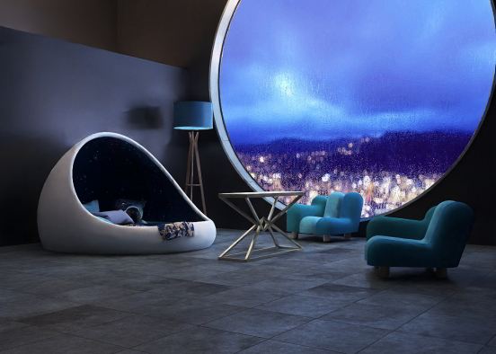Night Bedroom Design Rendering
