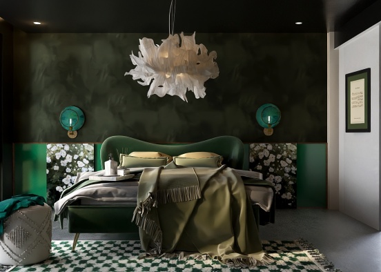 Green guest room !  Design Rendering