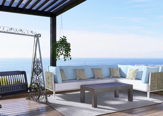 Luxury Outdoor Sitting Area Design Rendering