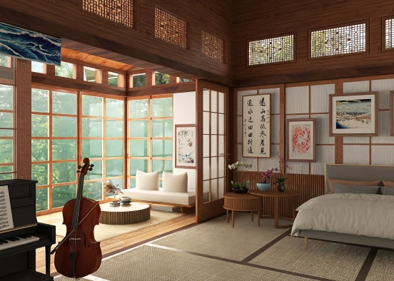 Little room in Japanese style 🌿🌿🌿 Design Rendering