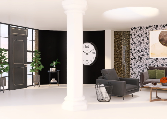 Artistic Living Room Design Rendering