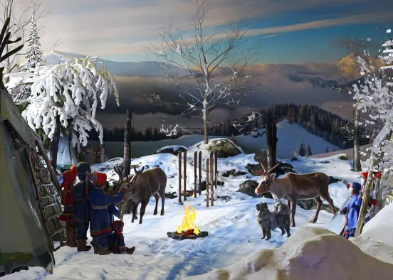 # Vårvinter. Springwinter in Lapland  Renderização de Design