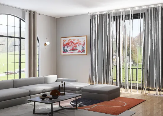 Warm & Cozy Living Space  Design Rendering