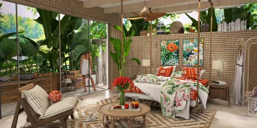 Private Open Area Shower 🚿🌴
