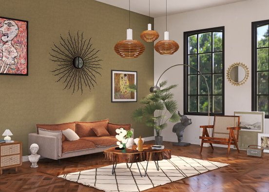 Natural lounge Design Rendering