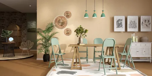 Comedor de casa en la playa.