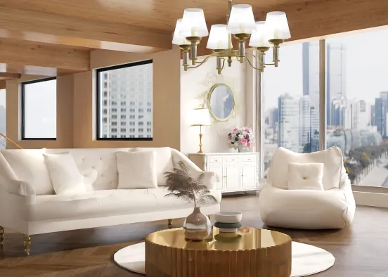 White living room  Design Rendering