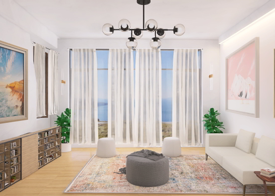 Beachside living room Design Rendering