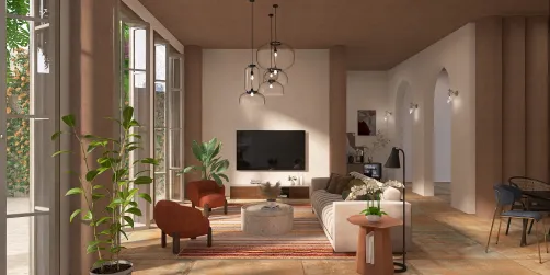 Sunset warm living room