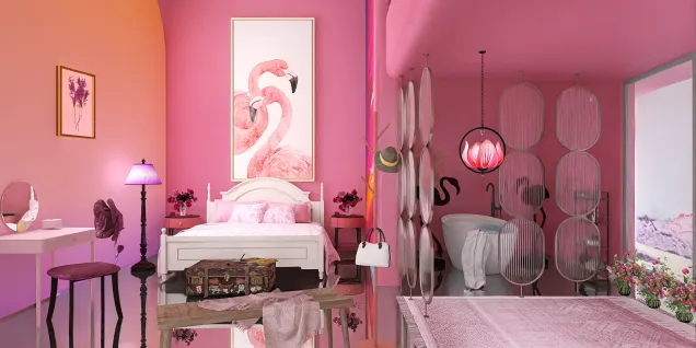 Flamingos temple bedroom
