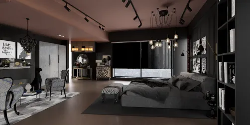 habitación serena y oscura