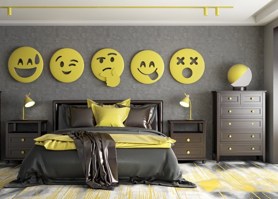 Boys emoji room Design Rendering