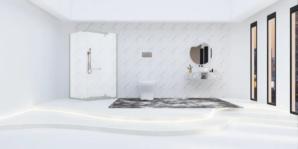 a bathroom with a white toilet and a tub 