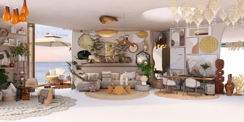 summer hotel beach living room