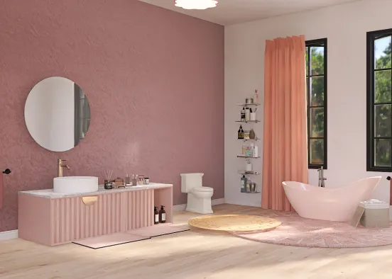 Pink bathroom  Design Rendering