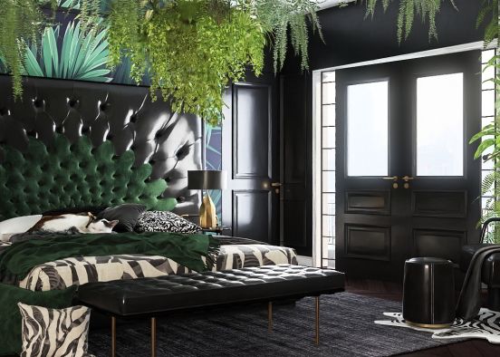 Jungle Bedroom  Design Rendering