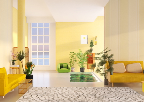 Beautiful pretty spring living room. Design Rendering