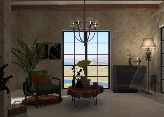Retro living room 🌳 Design Rendering