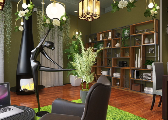 homeoffice livingroom all inn Design Rendering