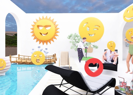 swimming emoji area Design Rendering
