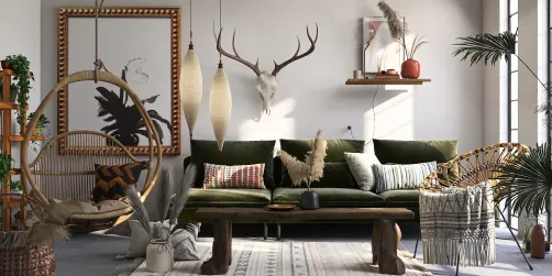 Bohemian  living room idea 💡