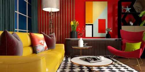 Bold decor in red and yellow 🌹🍋