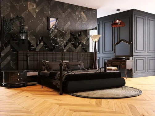 Modern Gothic bedroom 