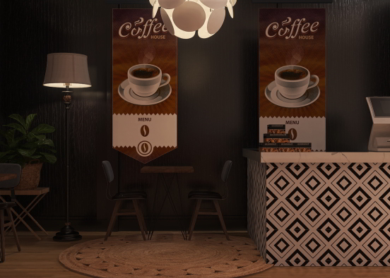 Mini coffee shop Design Rendering