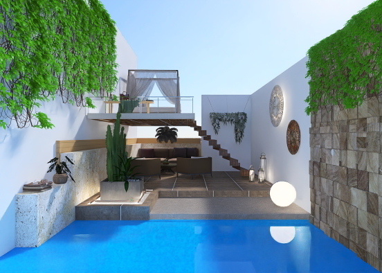 Outdoor with pool and solarium  Design Rendering