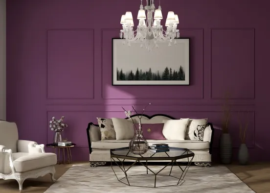 Glam Gala Living room  Design Rendering