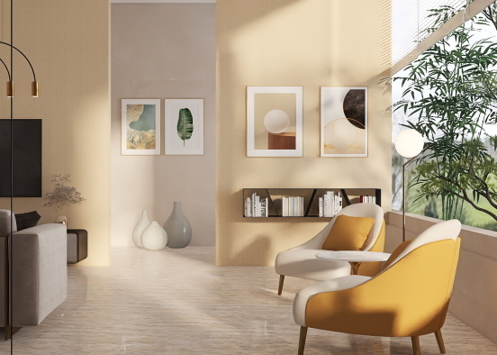 Modern Living🖤🧡🤍 Design Rendering