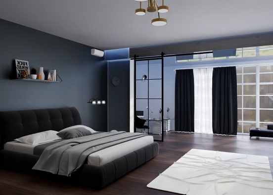 men's bedroom Design Rendering